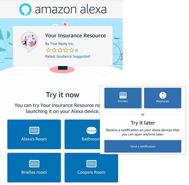 Amazon Quick Links launch page for Alexa Skills Amazon Voice Apps