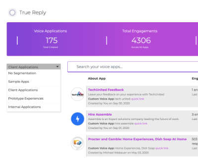 Voice-Application-Select-Segment-Dashboard-Via-True-Reply-for-Alexa-Skills-Actions-on-Google